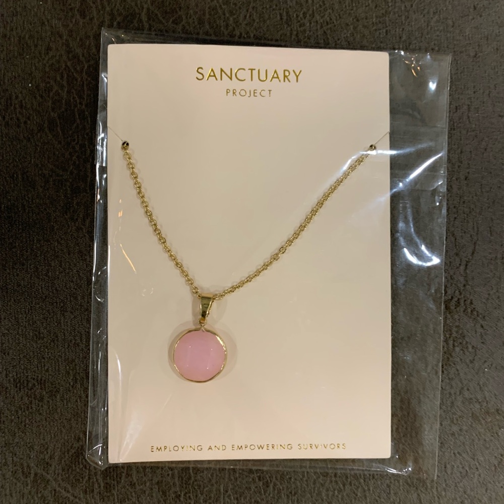 {Sanctuary Project} NWT! Gold Necklace with Pink Pendant